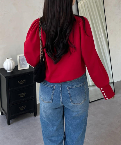 袖珍珠泡泡袖衛衣