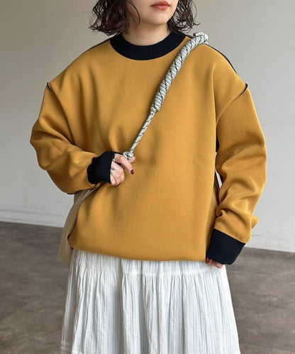 可雙面穿拼色標誌衛衣風針織衫