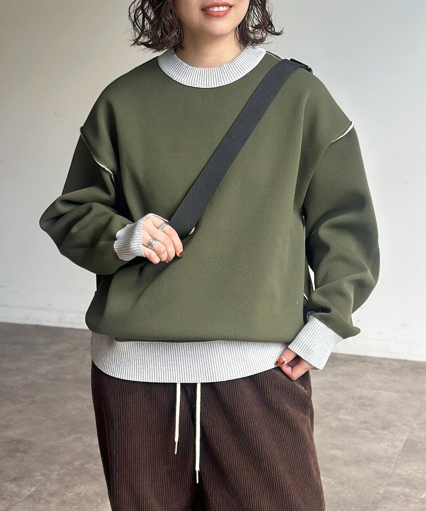 可雙面穿拼色標誌衛衣風針織衫