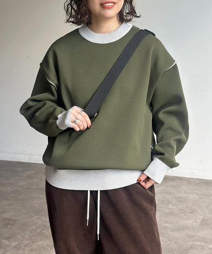 可雙面穿拼色標誌衛衣風針織衫