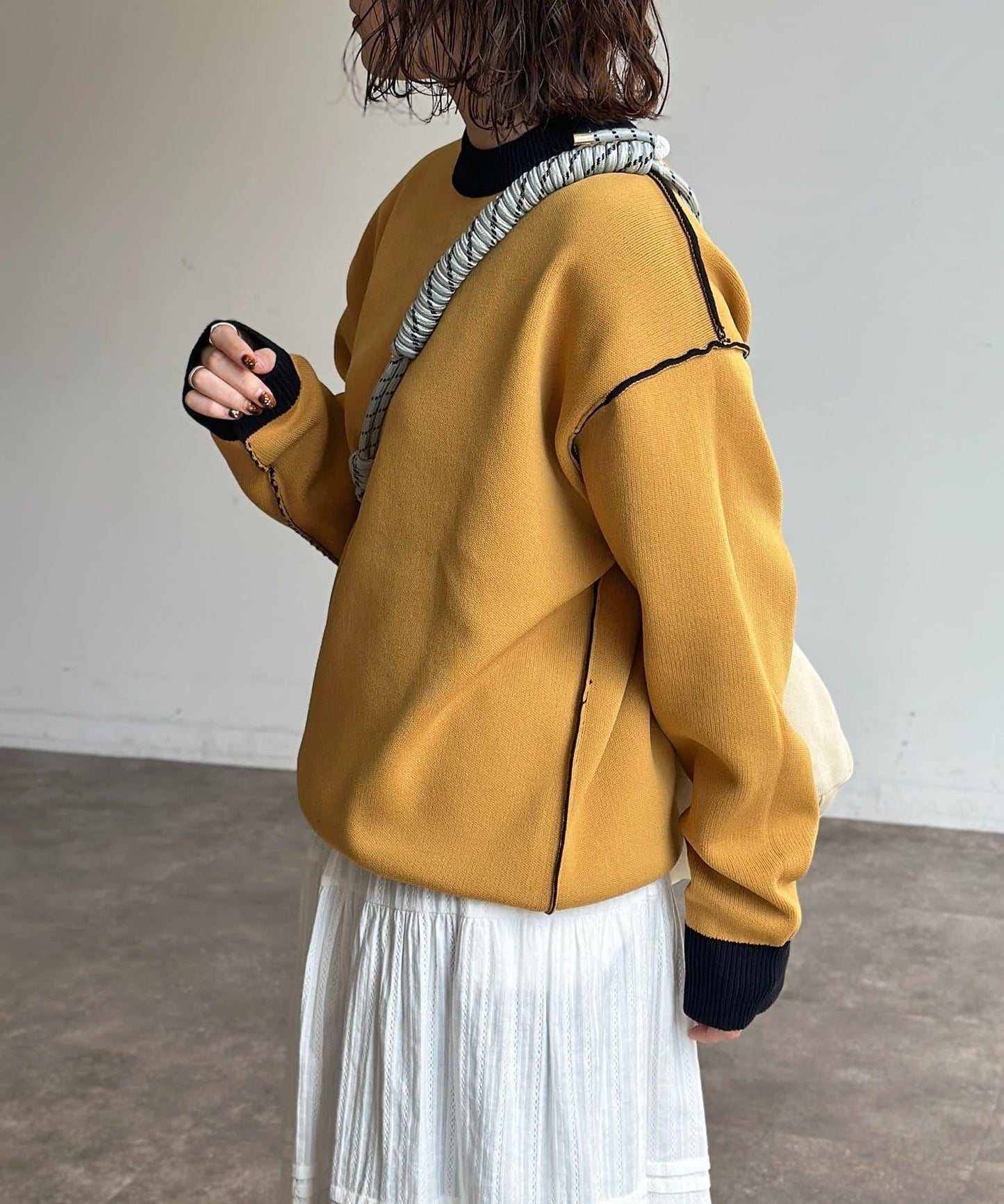 可雙面穿拼色標誌衛衣風針織衫