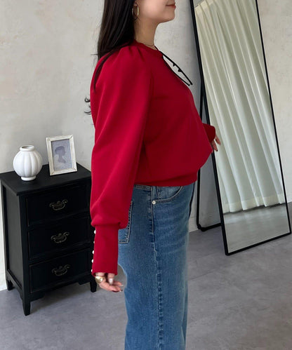 袖珍珠泡泡袖衛衣