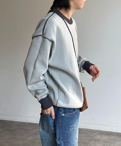 可雙面穿拼色標誌衛衣風針織衫