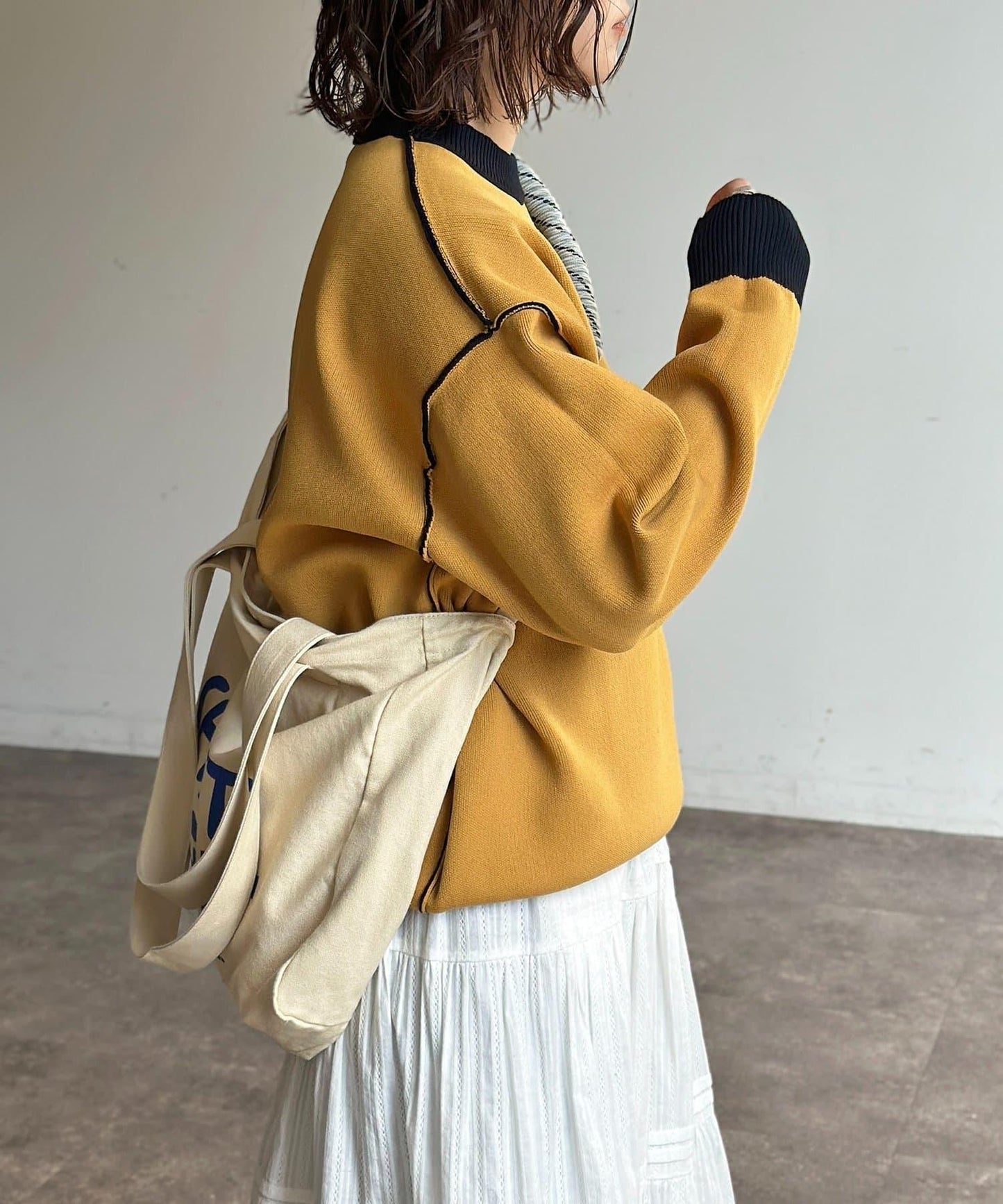 可雙面穿拼色標誌衛衣風針織衫
