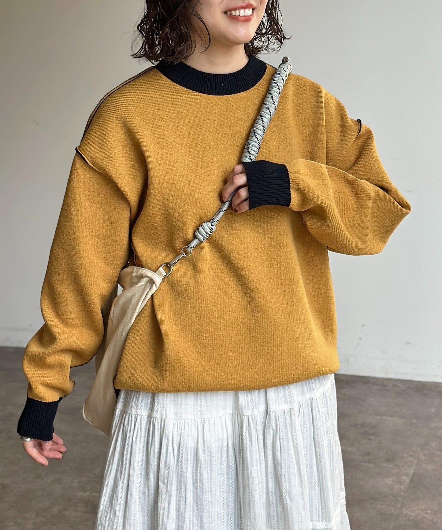 可雙面穿拼色標誌衛衣風針織衫