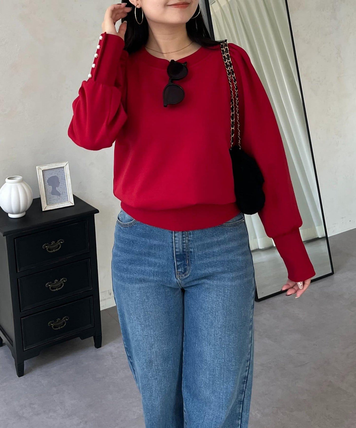 袖珍珠泡泡袖衛衣