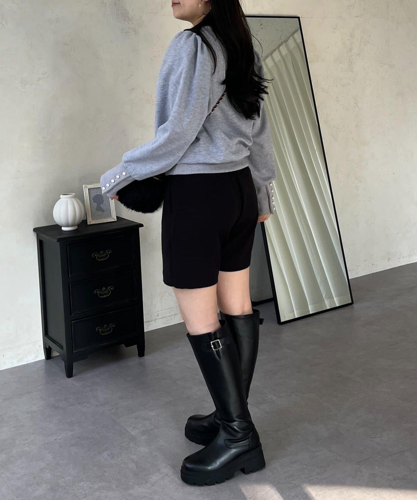 袖珍珠泡泡袖衛衣