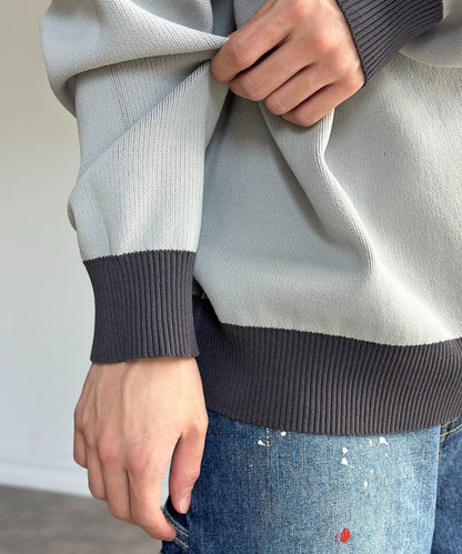 可雙面穿拼色標誌衛衣風針織衫