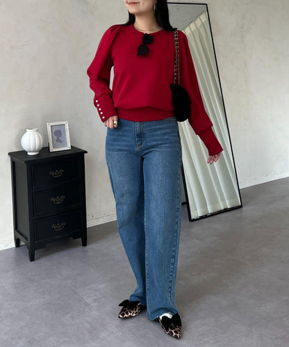 袖珍珠泡泡袖衛衣