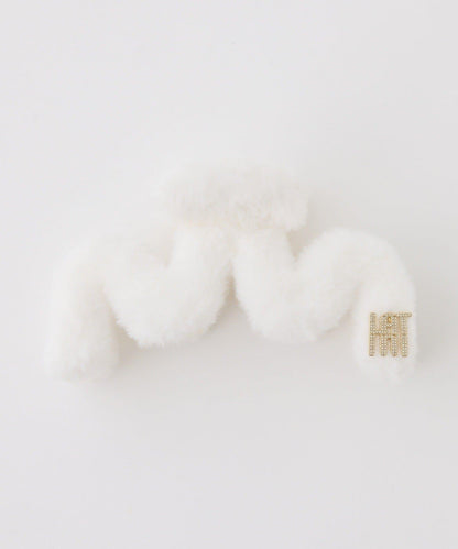 【Latini】帶標誌仿皮草髮夾