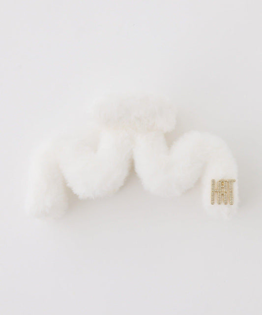 【Latini】帶標誌仿皮草髮夾