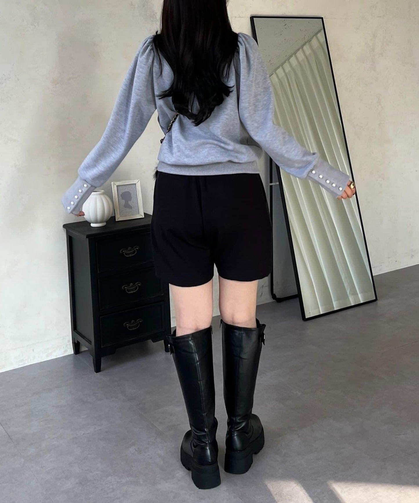 袖珍珠泡泡袖衛衣