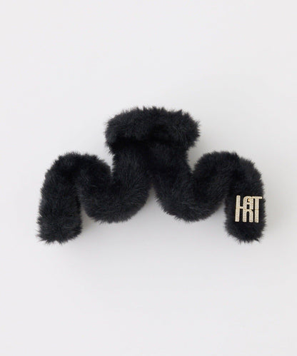 【Latini】帶標誌仿皮草髮夾