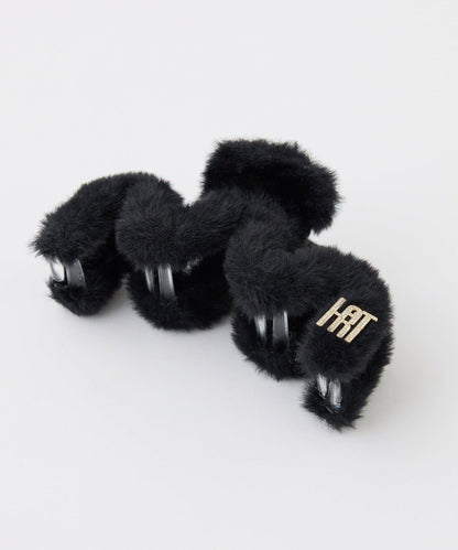 【Latini】帶標誌仿皮草髮夾