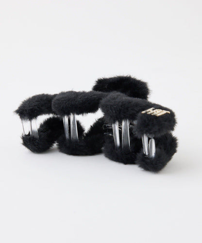 【Latini】帶標誌仿皮草髮夾