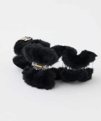 【Latini】帶標誌仿皮草髮夾