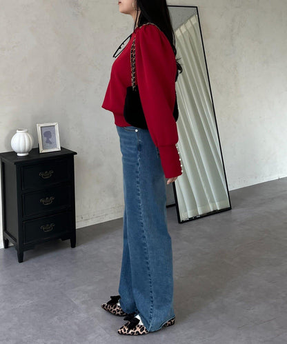 袖珍珠泡泡袖衛衣