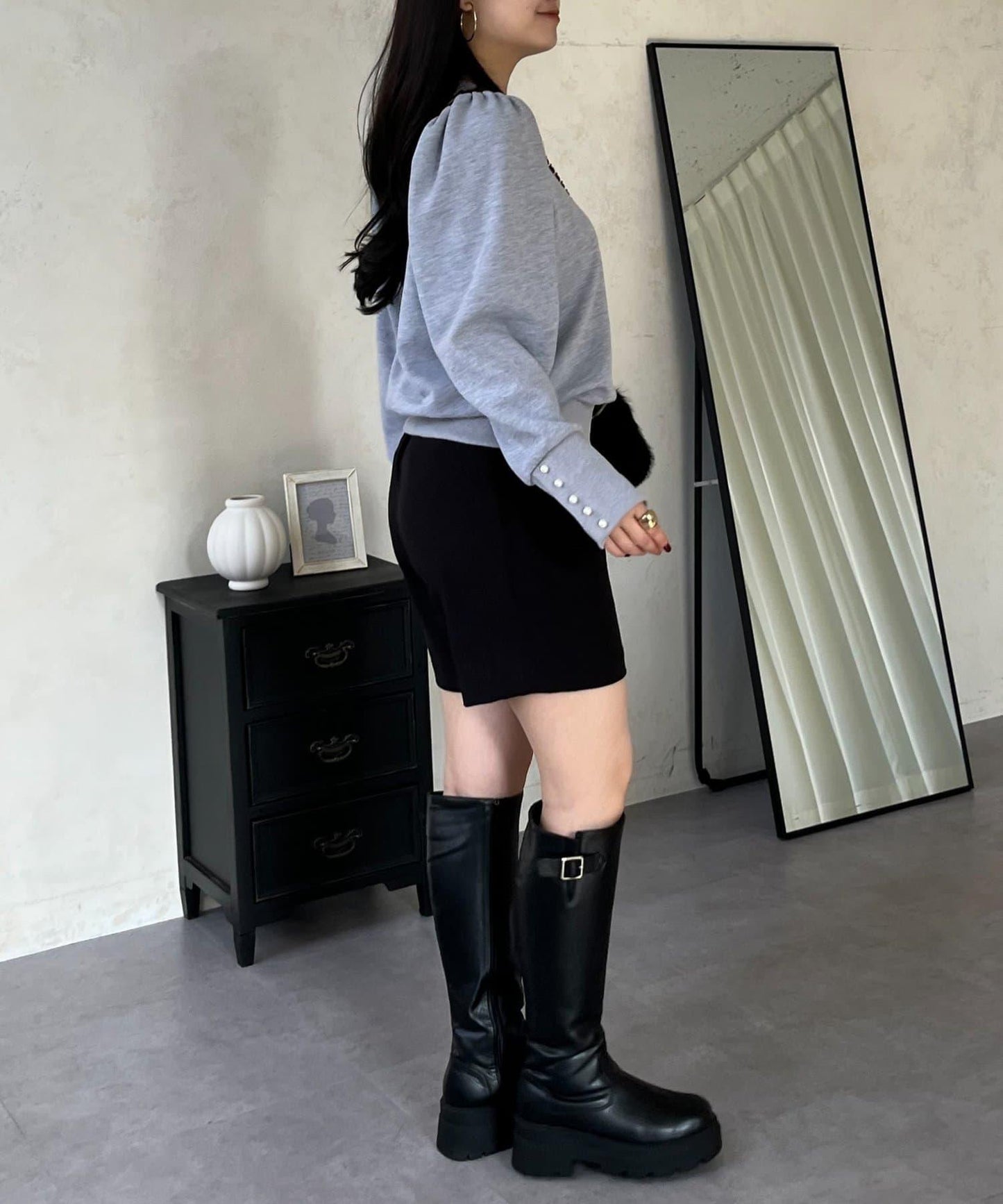 袖珍珠泡泡袖衛衣