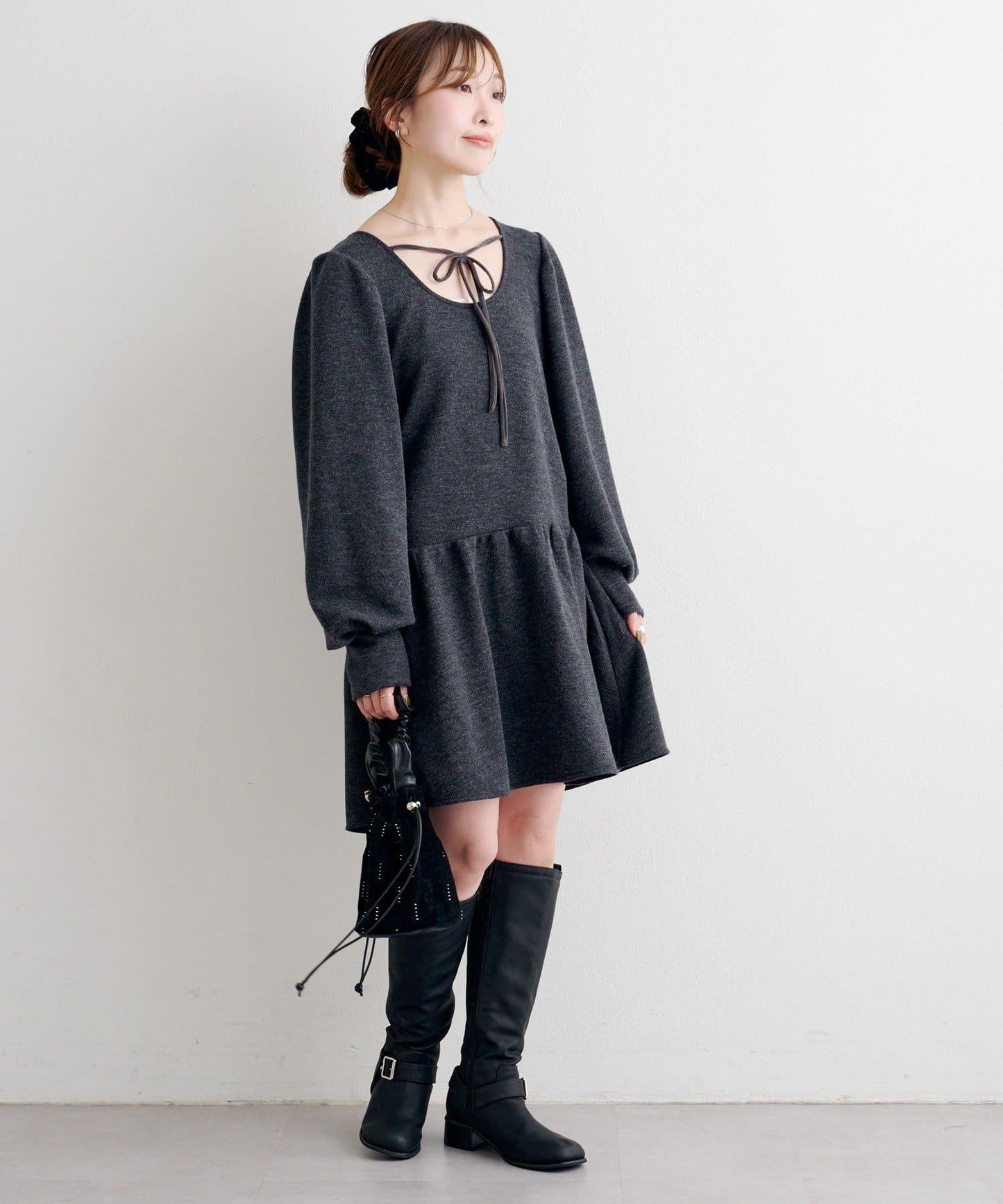 B 針織風連衣裙