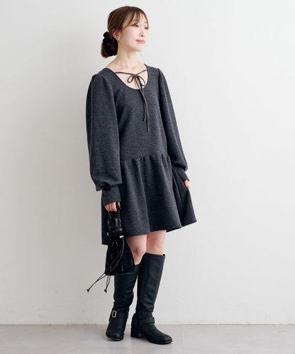 B 針織風連衣裙