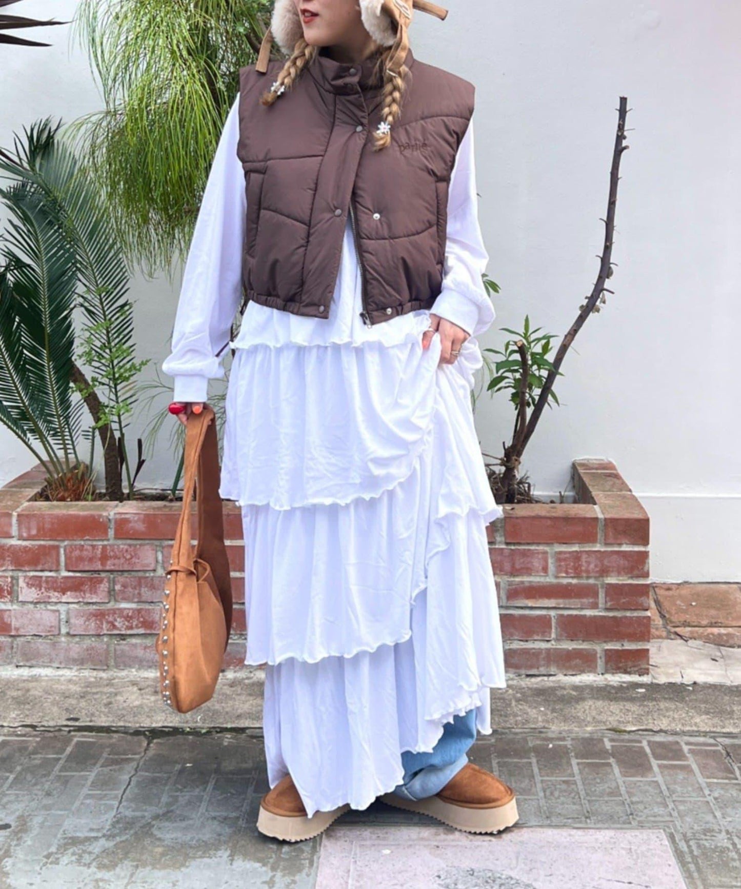 【w closet】層疊剪裁連衣裙