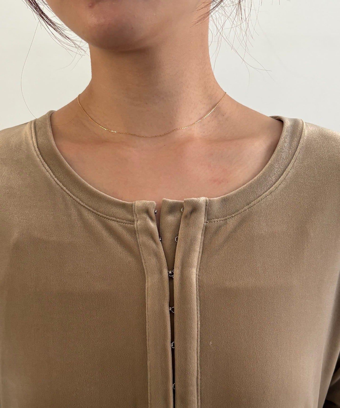 【有小個子尺碼】喇叭袖天鵝絨連衣裙