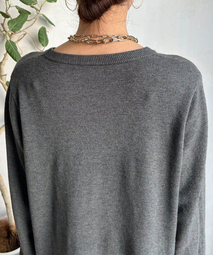 異材質拼接針織連衣裙