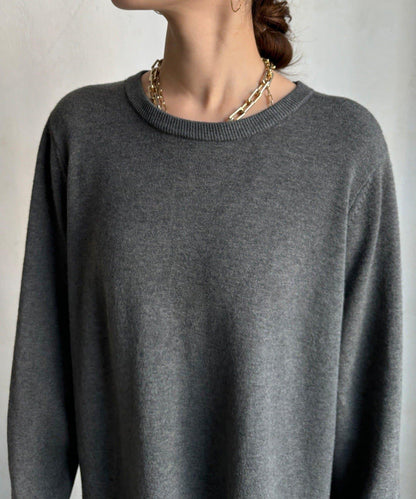 異材質拼接針織連衣裙