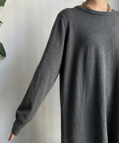 異材質拼接針織連衣裙