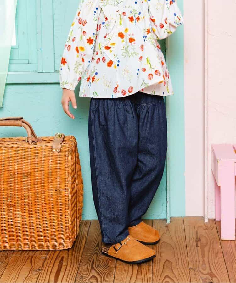 蝴蝶結裝飾牛仔長褲 10分丈