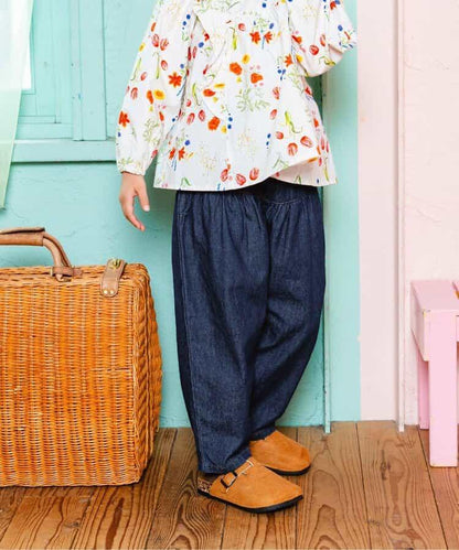 蝴蝶結裝飾牛仔長褲 10分丈