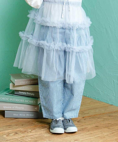 蝴蝶結裝飾牛仔長褲 10分丈