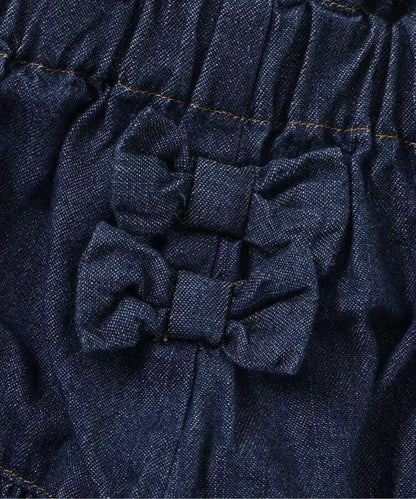 蝴蝶結裝飾牛仔長褲 10分丈