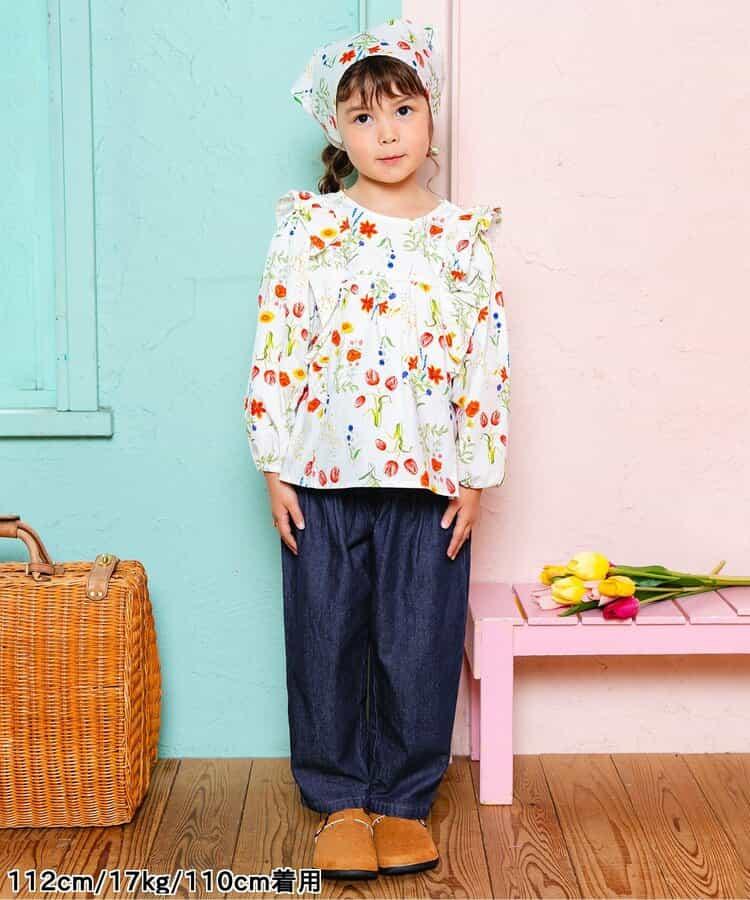 蝴蝶結裝飾牛仔長褲 10分丈