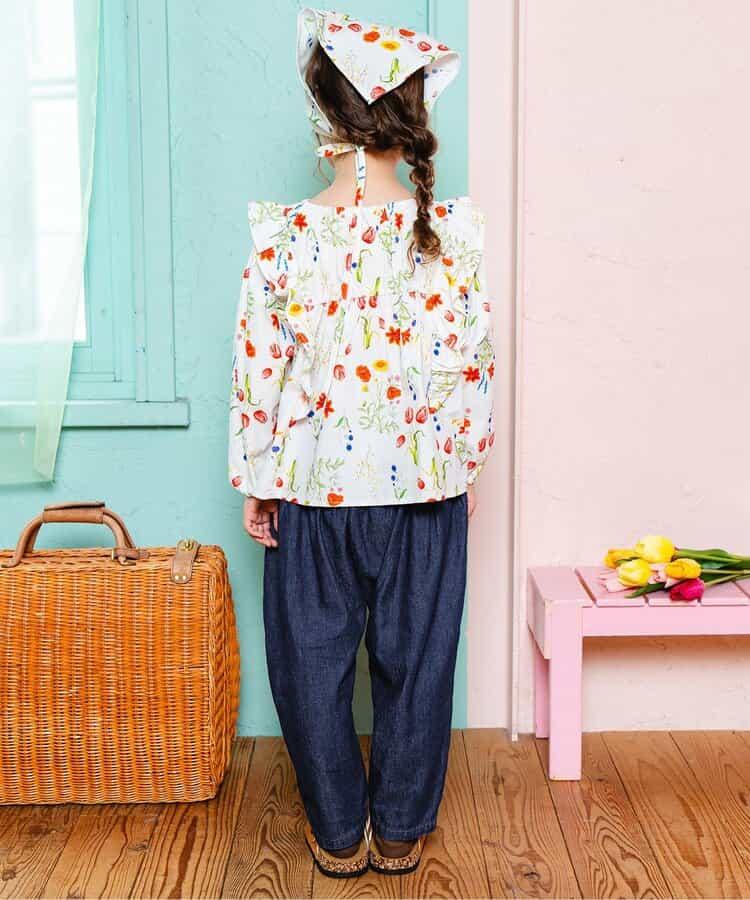 蝴蝶結裝飾牛仔長褲 10分丈