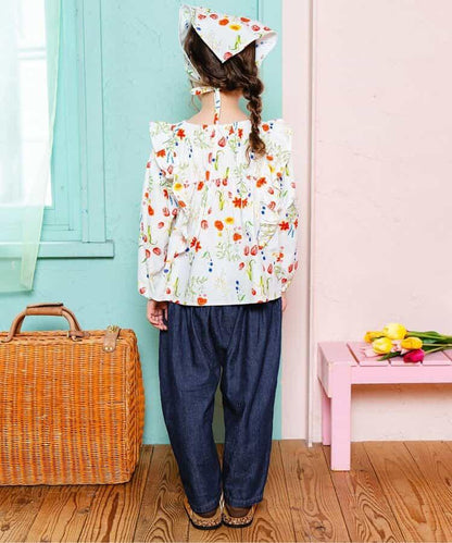 蝴蝶結裝飾牛仔長褲 10分丈