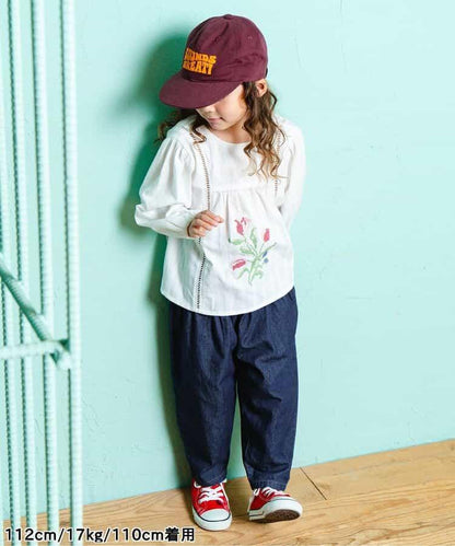 蝴蝶結裝飾牛仔長褲 10分丈