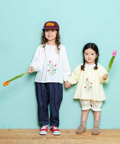 蝴蝶結裝飾牛仔長褲 10分丈