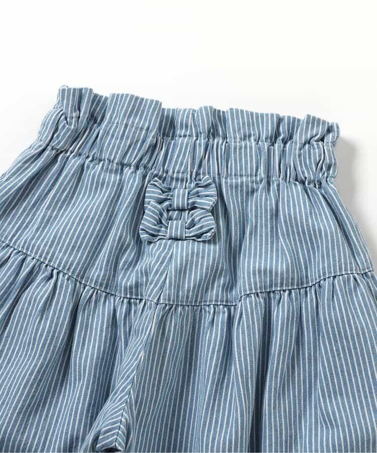 蝴蝶結裝飾牛仔長褲 10分丈