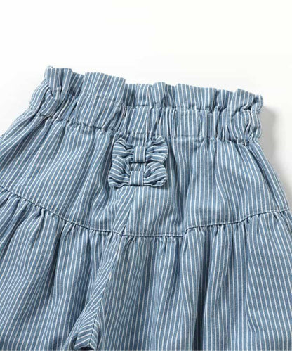 蝴蝶結裝飾牛仔長褲 10分丈