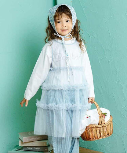 層疊薄紗蝴蝶結連衣裙