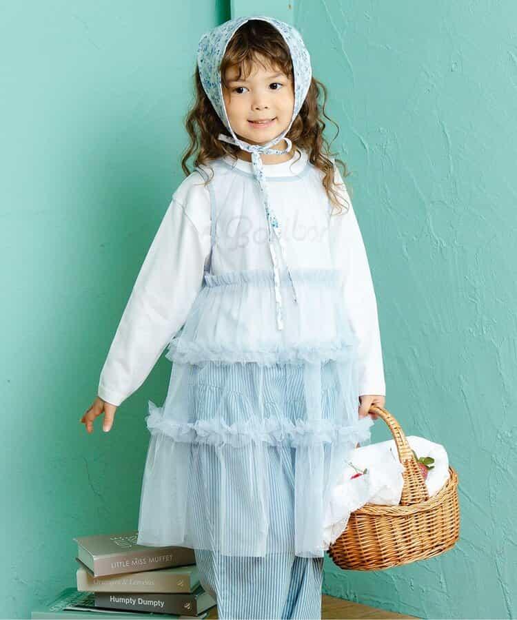 層疊薄紗蝴蝶結連衣裙