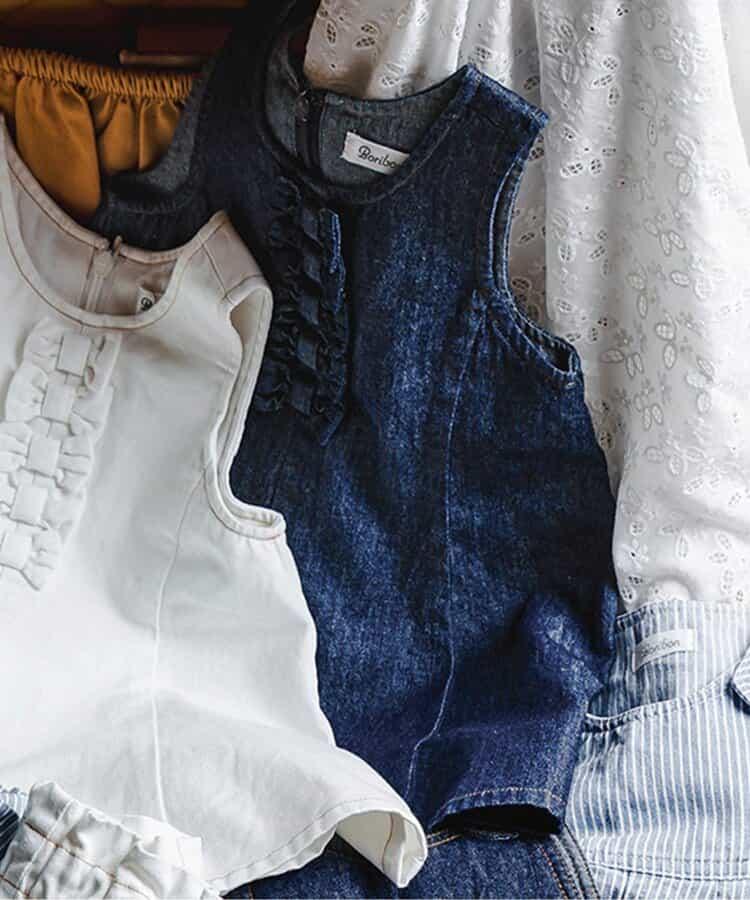 蝴蝶結裝飾牛仔吊帶連衣裙