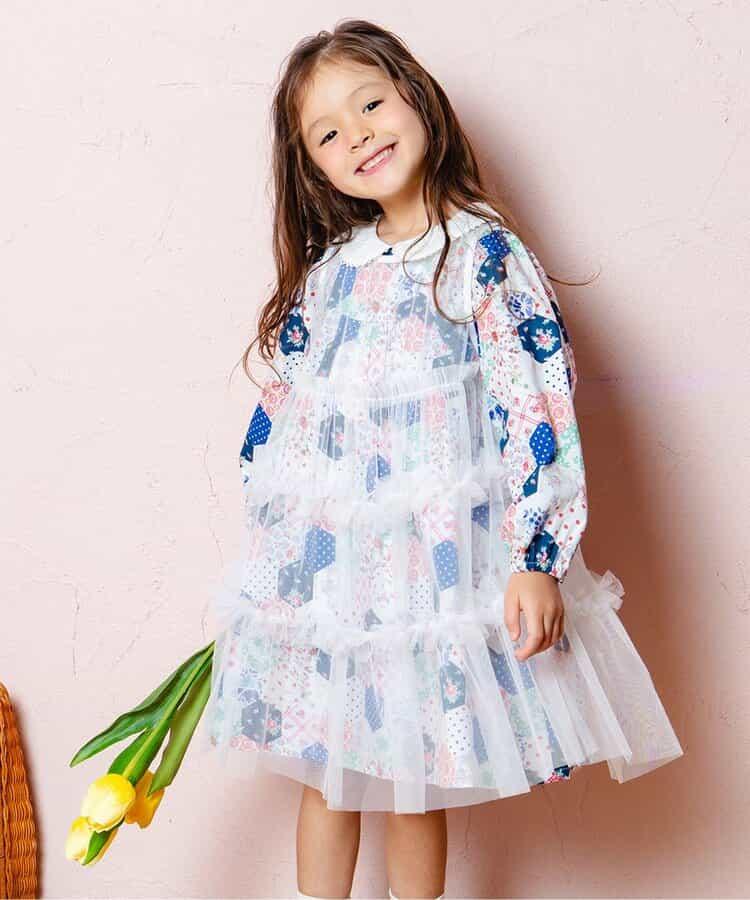 層疊薄紗蝴蝶結連衣裙