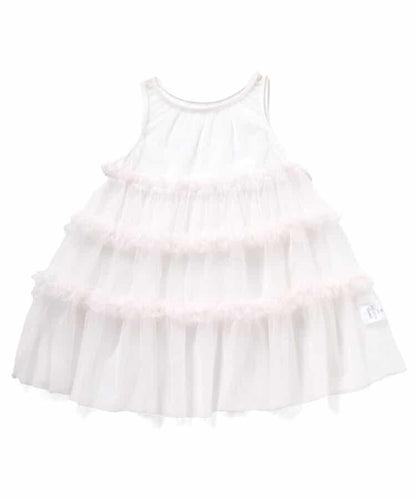 層疊薄紗蝴蝶結連衣裙