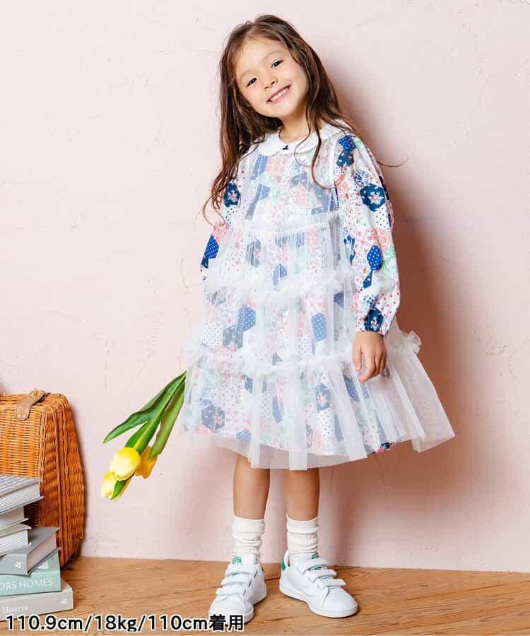 層疊薄紗蝴蝶結連衣裙