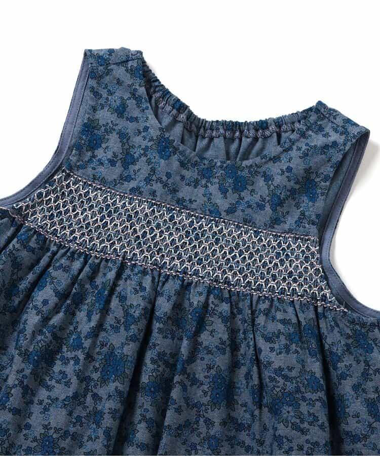 小花圖案煙管連衣裙