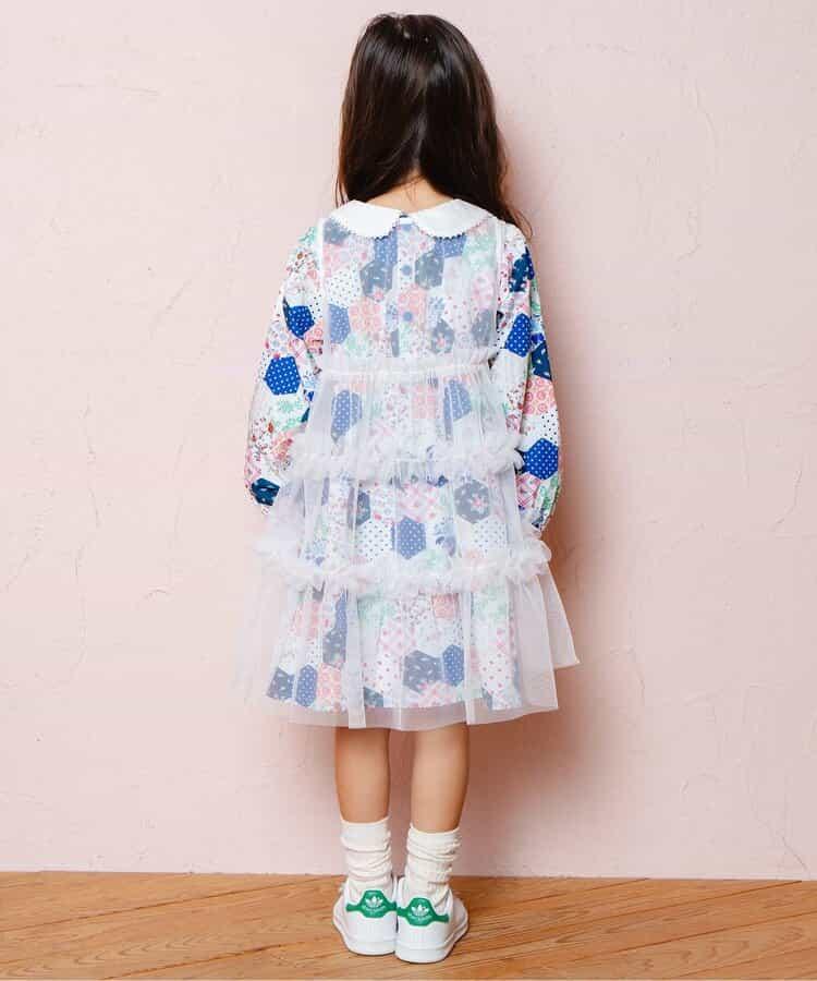 層疊薄紗蝴蝶結連衣裙