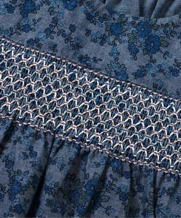 小花圖案煙管連衣裙