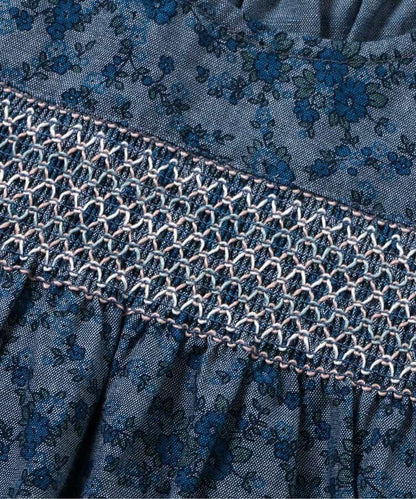 小花圖案煙管連衣裙